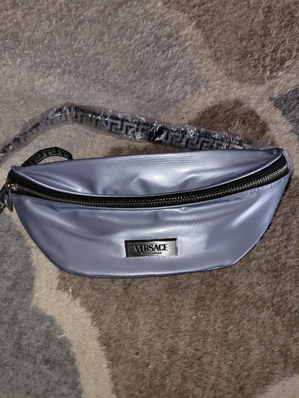 Versace Silver Belt Bag Travel Pouch Fanny Pack NWOT - Picture 2 of 10